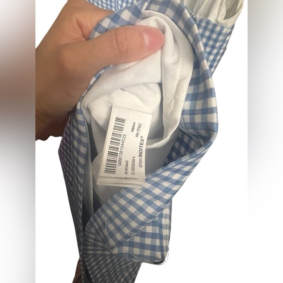 Zara combination gingham dress Blue - Picture 8 of 8